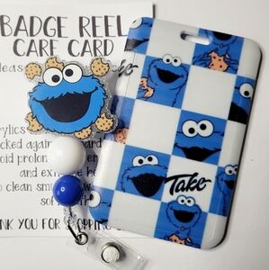 Cookie Monster Inspired Badge Reel & ID Holder